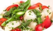 Potato, asparagus and red pepper salad