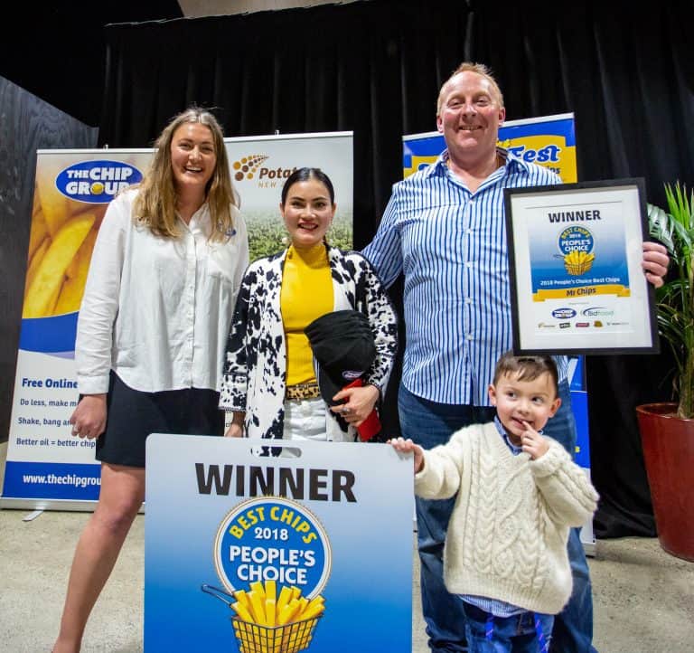 Group celebrating winning 2018 People's Choice Best Chips award.
