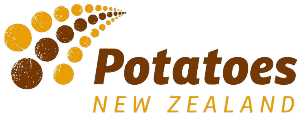 Potatoes New Zealand logo with potato graphic and text.