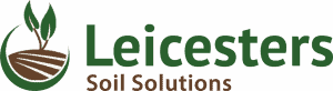 Leicesters Soil Solutions logo with plant and soil graphic