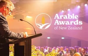 Man speaking at podium during Arable Awards of New Zealand event