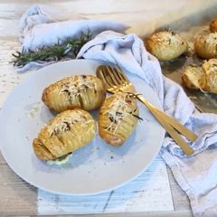 Herb-roasted Hasselback potatoes