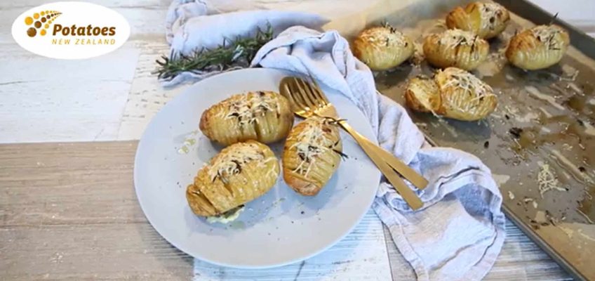 Herb-roasted Hasselback potatoes