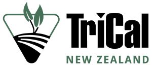 TriCal New Zealand agricultural logo with green leaves and fields