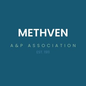 Methven A&P Association logo with establishment year 1911 on blue background.