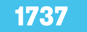 Number 1737 in bold white font on blue background