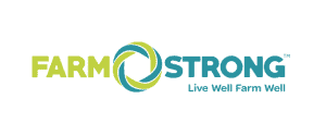 Farm Strong logo with motto Live Well Farm Well design