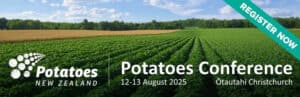 Potato field with Potatoes New Zealand conference advertisement