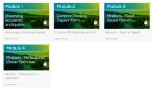 Online training modules on farm safety and mindset development