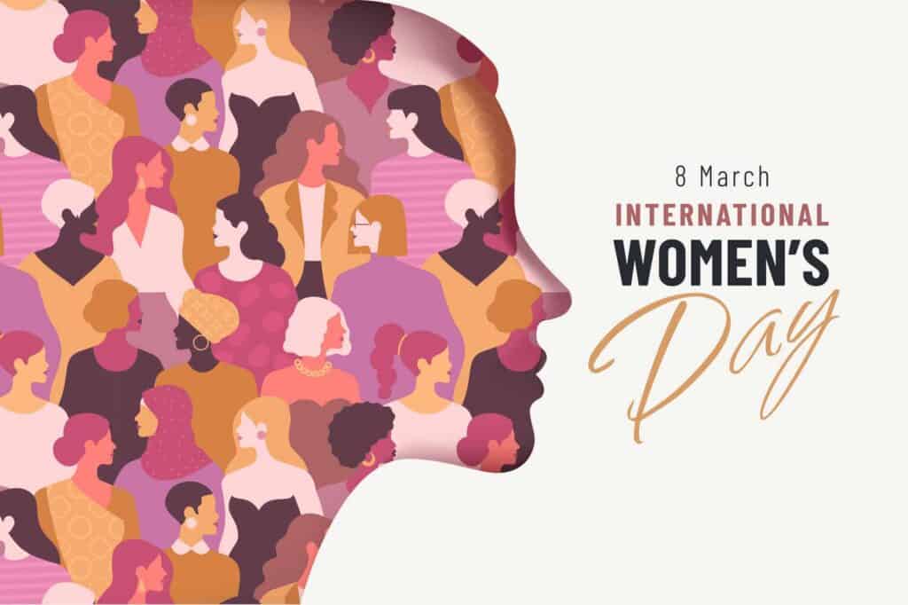 International Women's Day web banner concept.