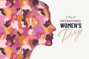 International Women's Day web banner concept.