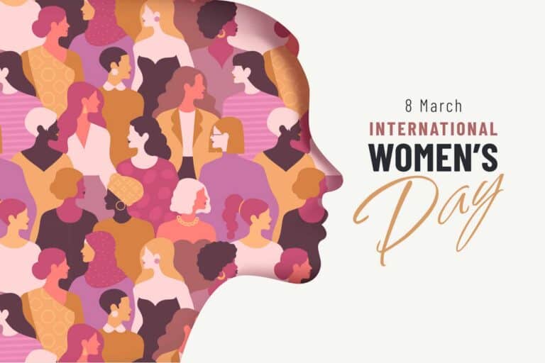 International Women's Day web banner concept.
