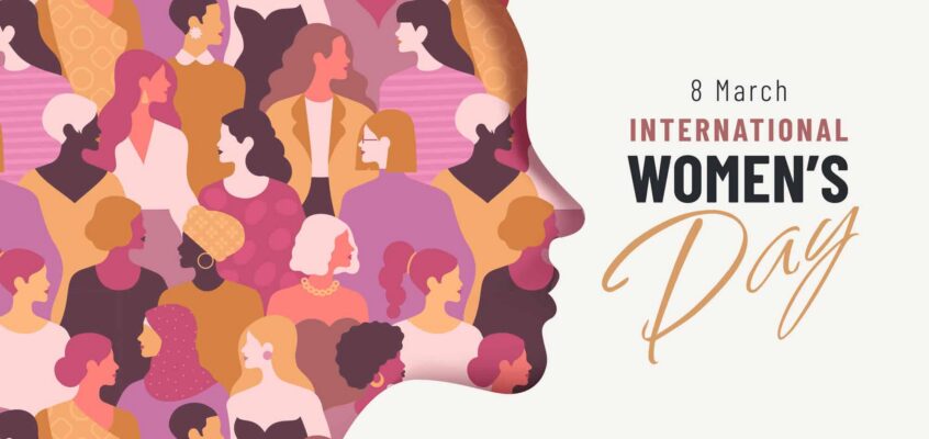 International Women's Day web banner concept.